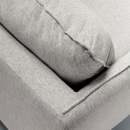 Canapé SITS 2 places en tissu chenille coloris light grey Stella avec pieds bois - Zoom tissu | Axodeco.fr