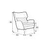 Fauteuil SITS en velours chenillé Alex avec pieds métal et repose-tête - Dimensions I Axodeco.fr Fauteuil SITS en velours chenillé Alex avec pieds métal et repose-tête - Dimensions I Axodeco.fr