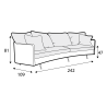 Canapé SITS en velours chenillé Julia 3XL  avec pieds métal - Dimensions I Axodeco.fr Canapé SITS en velours chenillé Julia 3XL  avec pieds métal - Dimensions I Axodeco.fr