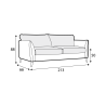 Canapé convertible SITS 4 places en tissu chiné Lucy avec pieds bois - Dimensions I Axodeco.fr