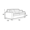 Canapé convertible SITS 3 places en tissu chiné Lukas avec pieds bois - Dimensions I Axodeco.fr Canapé convertible SITS 3 places en tissu chiné Lukas avec pieds bois - Dimensions I Axodeco.fr
