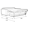 Canapé convertible SITS 3 places en tissu chiné Lukas avec pieds bois - Dimensions lit I Axodeco.fr Canapé convertible SITS 3 places en tissu chiné Lukas avec pieds bois - Dimensions lit I Axodeco.fr
