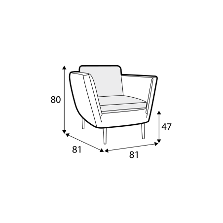 Fauteuil SITS en velours chenillé Teddy coloris  avec pieds bois - Dimensions I Axodeco.fr