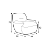 Fauteuil SITS en tissu chenille 100% recyclé Uma avec pied pivotant  - Dimensions I Axodeco.fr Fauteuil SITS en tissu chenille 100% recyclé Uma avec pied pivotant  - Dimensions I Axodeco.fr