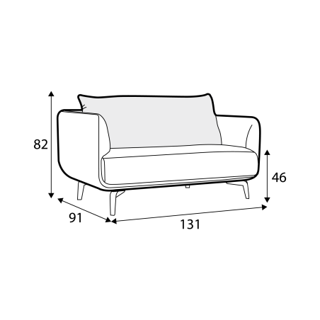 Fauteuil SITS en tissu bouclette Moa avec pieds bois - Dimensions I Axodeco.fr