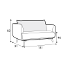 Fauteuil SITS en tissu bouclette Moa avec pieds bois - Dimensions I Axodeco.fr Fauteuil SITS en tissu bouclette Moa avec pieds bois - Dimensions I Axodeco.fr