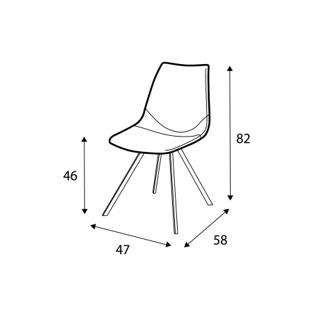 Lot de 2 chaises Hapy CASTLE LINE avec pieds en métal - Dimensions I Axodeco.fr