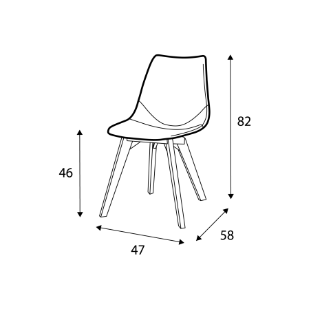 Lot de 2 chaises Hapy CASTLE LINE avec pieds bois - Dimensions I Axodeco.fr