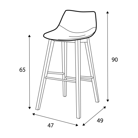 Chaise îlot Hapy CASTLE LINE avec pieds bois - Dimensions I Axodeco.fr