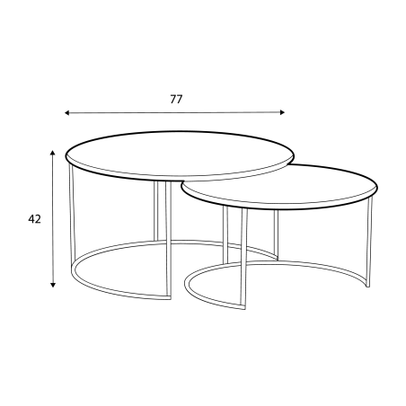 Set de 2 tables basses en marbre Shiva CASTLE LINE - Dimensions I Axodeco.fr