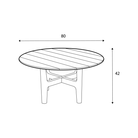 Table basse ronde en teck Elisa CASTLE LINE - Dimensions I Axodeco.fr