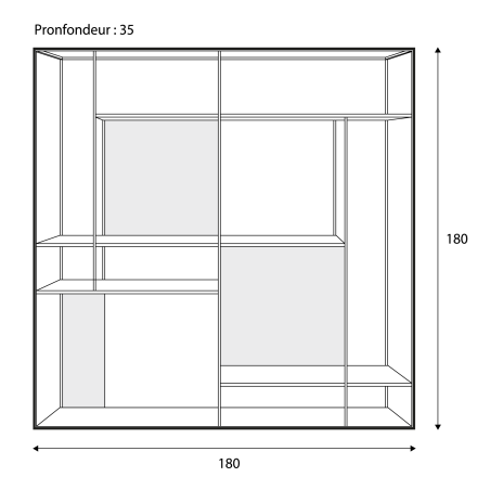 Grande étagère filaire Rubic CASTLE LINE avec cadre en métal noir- Dimensions I Axodeco.fr