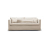 Canapé SITS 2 places tissu naturel coton/lin Lill coloris natur avec jupette - Vue de face I Axodeco.fr Canapé SITS 2 places tissu naturel coton/lin Lill coloris natur avec jupette - Vue de face I Axodeco.fr