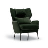 Fauteuil SITS en velours Alex coloris deep green avec pieds métal et repose-tête -  Vue latérale I Axodeco.fr Fauteuil SITS en velours Alex coloris deep green avec pieds métal et repose-tête -  Vue latérale I Axodeco.fr