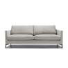Canapé SITS 3 places en tissu chiné Impulse coloris light grey avec pieds métal - Vue de face I Axodeco.fr