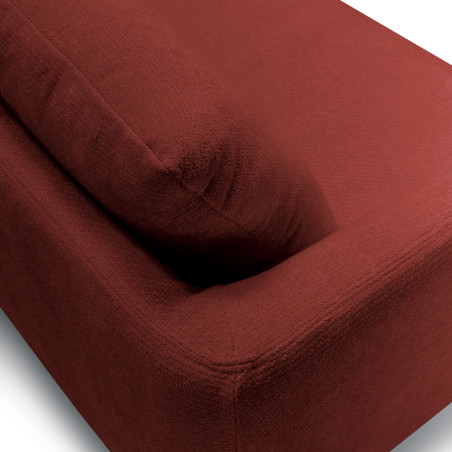 Lovseat SITS en tissu chenille Moa coloris warm red avec pieds bois - Zoom matière n°1 I Axodeco.fr