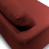 Lovseat SITS en tissu chenille Moa coloris warm red avec pieds bois - Zoom matière n°1 I Axodeco.fr