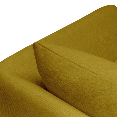 Lovseat SITS en tissu chenille Moa coloris warm yellow pieds bois - Zoom matière n°2 I Axodeco.fr