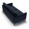 Canapé SITS 2 places en velours côtelé Impulse coloris dark blue avec pieds métal - Vue latérale I Axodeco.fr