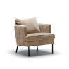 Fauteuil SITS en velours chenillé Julia coloris cold beige avec pieds métal - Vue latérale I Axodeco.fr