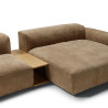 Canapé d'angle SITS en tissu chenille Edda coloris Teddy Brown avec pieds bois et tablettes - Zoom I Axodeco.fr Canapé d'angle SITS en tissu chenille Edda coloris Teddy Brown avec pieds bois et tablettes - Zoom I Axodeco.fr
