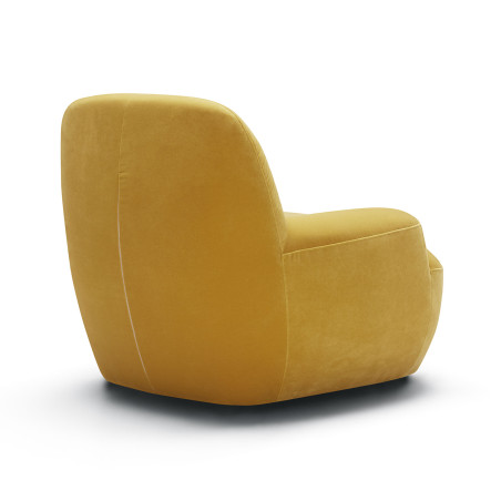 Fauteuil SITS en velours Uma coloris yellow avec pied pivotant - Vue de dos I Axodeco.fr