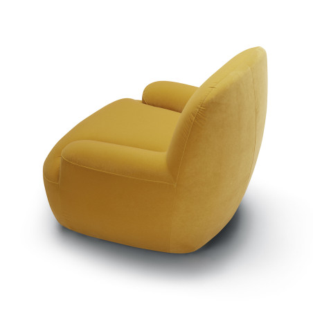 Fauteuil SITS en velours Uma coloris yellow avec pied pivotant - Vue de dos I Axodeco.fr