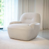 Fauteuil SITS en cuir Uma coloris nature avec pied pivotant - Ambiance I Axodeco.fr
