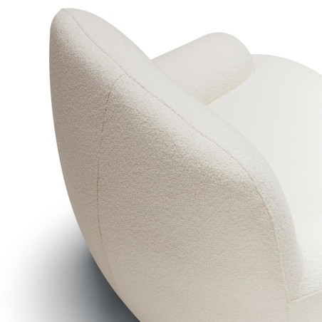 Fauteuil SITS tissu bouclette Uma coloris off-white avec pied pivotant - Détail I Axodeco.fr