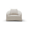 Fauteuil SITS en tissu outdoor jacquard Dahlia coloris natur - Vue de face I Axodeco.fr