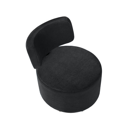 Fauteuil SITS en velours Mokka coloris anthracite avec pied pivotant - Vue de dessus I Axodeco.fr