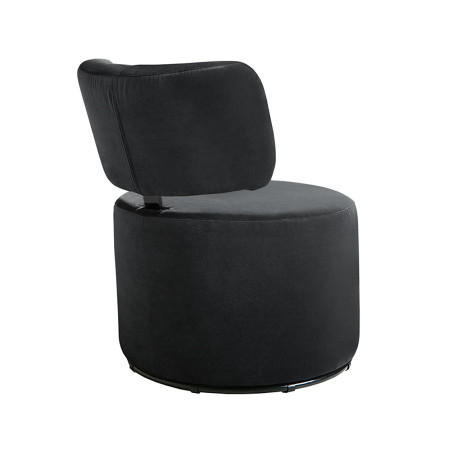 Fauteuil SITS en velours Mokka coloris anthracite avec pied pivotant - Vue de dos I Axodeco.fr