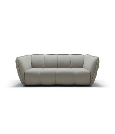 Canapé SITS 2 places en tissu bouclette Clyde coloris Light grey - Vue de face I Axodeco.fr