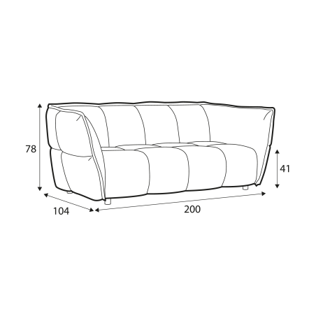 Canapé SITS 3 places en tissu bouclette Clyde - Dimensions I Axodeco.fr