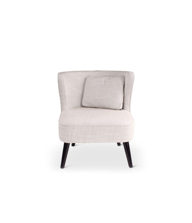 Fauteuil Ina CASTLE LINE avec pieds bois ronds coloris Mushroom Gent n°07 - Vue de face I Axodeco.fr