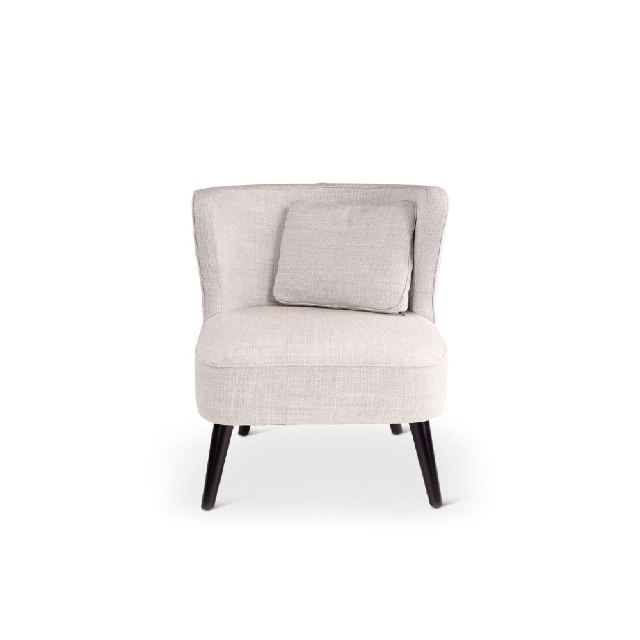 Fauteuil Ina CASTLE LINE avec pieds bois ronds coloris Mushroom Gent n°07 - Vue de face I Axodeco.fr