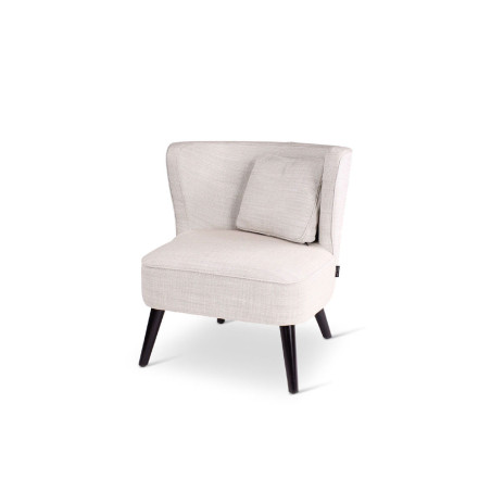 Fauteuil Ina CASTLE LINE avec pieds bois ronds coloris Mushroom Gent n°07 - Vue latérale I Axodeco.fr