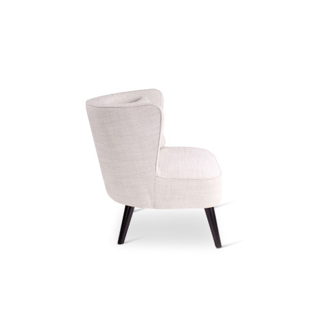 Fauteuil Ina CASTLE LINE avec pieds bois ronds coloris Mushroom Gent n°07 - Vue profil gauche I Axodeco.fr