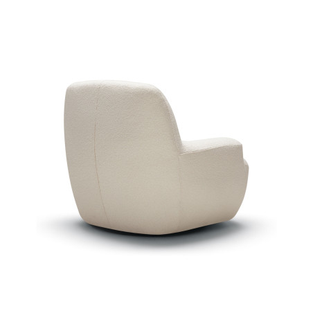 Fauteuil SITS en cuir Uma coloris latte avec pied pivotant - Vue de dos I Axodeco.fr