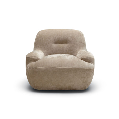 Fauteuil SITS en velours chenillé Uma coloris warm yellow avec pied pivotant - Vue de dos I Axodeco.fr