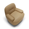 Fauteuil SITS en cuir Uma coloris latte avec pied pivotant - Vue de dessus I Axodeco.fr