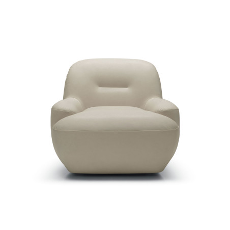 Fauteuil SITS en cuir Uma coloris latte avec pied pivotant - Vue de dessus I Axodeco.fr