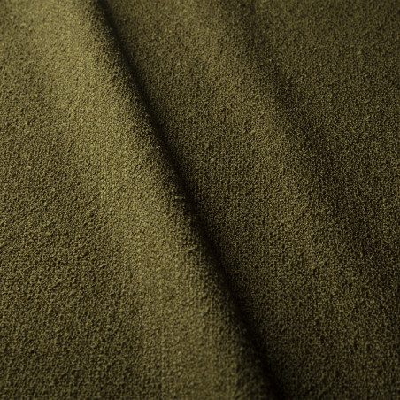 Fauteuil large SITS en tissu bouclette mustard green Jenny avec pieds bois - Echantillon tissu I Axodeco.fr