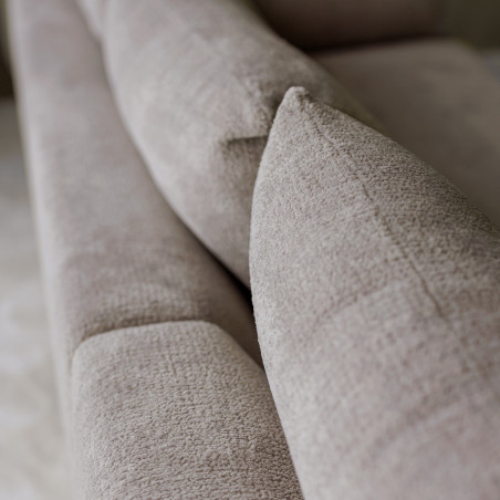 Canapé SITS 3 places en tissu chenille 100% recyclé Milou avec pieds bois coloris light grey - Ambiance I Axodeco.fr