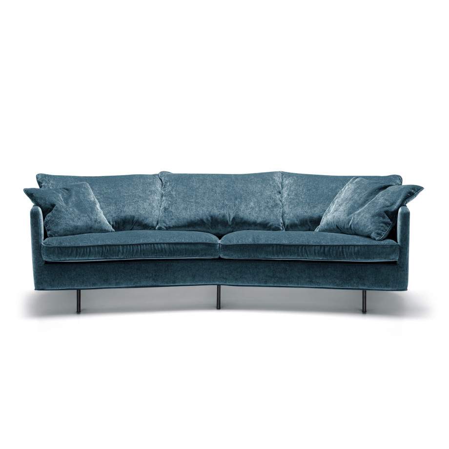 Canapé SITS en velours chenillé Julia 3XL coloris natur avec pieds métal - Vue de face I Axodeco.fr