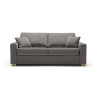 Canapé convertible SITS 3 places en tissu chiné Lukas coloris grey beige avec pieds bois - Vue de face I Axodeco.fr Canapé convertible SITS 3 places en tissu chiné Lukas coloris grey beige avec pieds bois - Vue de face I Axodeco.fr