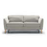 Canapé convertible SITS 4 places en tissu chiné Lucy coloris light grey avec pieds bois - Vue de face I Axodeco.fr