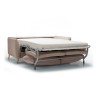 Canapé convertible SITS en tissu Aquaclean® Lucy coloris beige avec pieds bois - Version lit I Axodeco.fr Canapé convertible SITS en tissu Aquaclean® Lucy coloris beige avec pieds bois - Version lit I Axodeco.fr