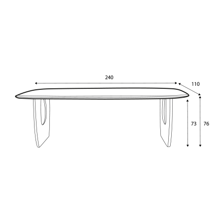 Table de salle à manger CASTLE LINE en acacia Panton - Dimensions I Axodeco.fr