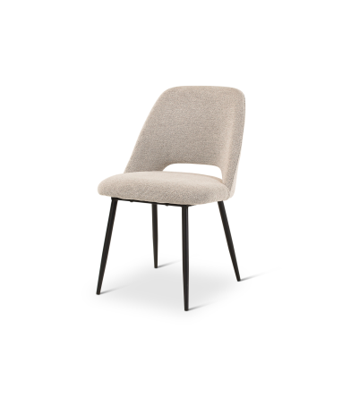 Lot de 2 chaises CASTLE LINE en tissu chiné Omis avec pieds en métal anthracite coloris natural - Vue latérale I Axodeco.fr